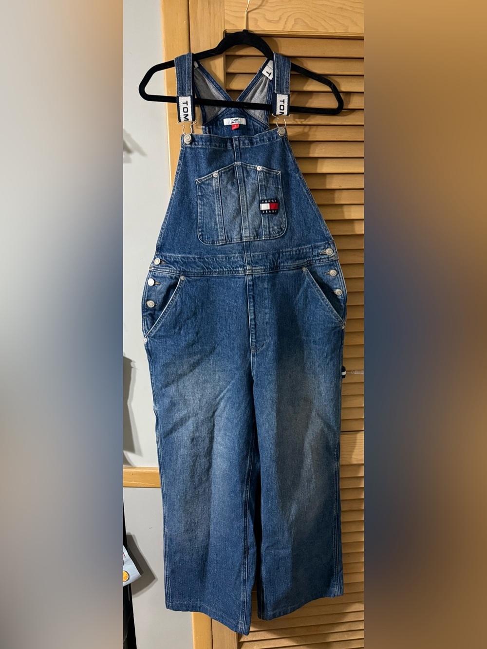 Tommy Hilfiger Vintage 90s Carpenter Overalls Spell Out Straps Size 12